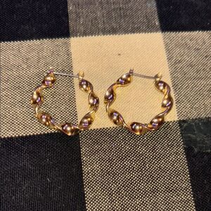 Gold Twisted Hoop Earrings